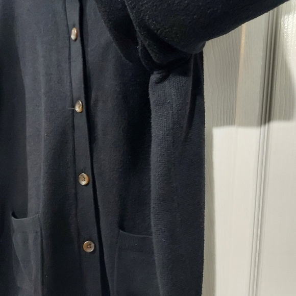 Talbots Black Front Button Down Cardigan with Collar in Size XL - Picture 10 of 12